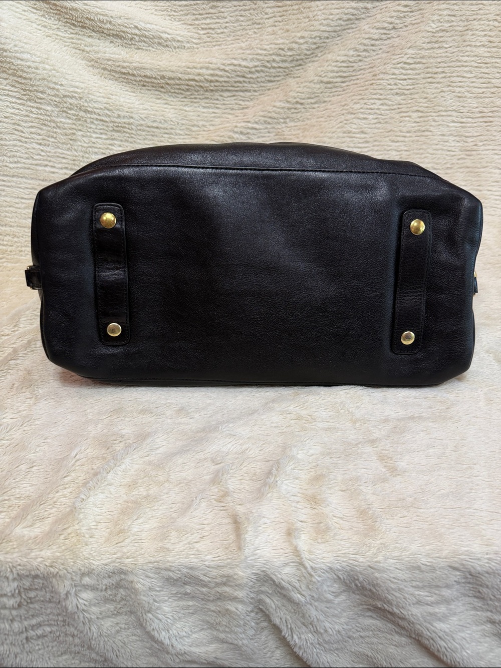 Coach Black Leather Satchel with Gold Hardware and Charm - Picture 5 of 10